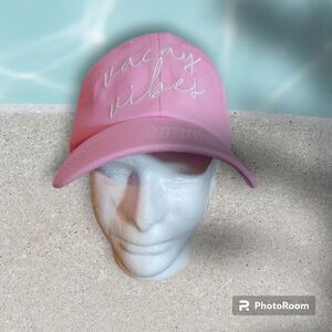 Vacay Vibes Hat Velcro Adjustment -Pink